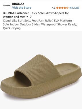 Cushioned Slide Sandals in Olive